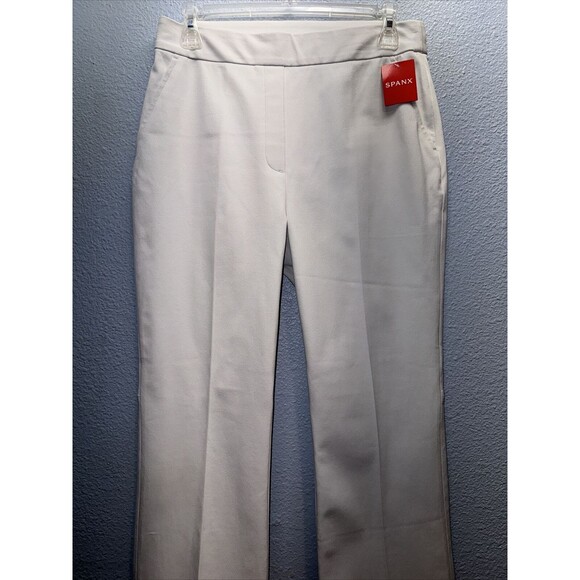 New Spanx Women Pants Size Medium Classic White Kick Flare Pull On High Waisted - Picture 2 of 16